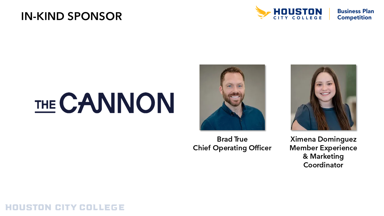 The Cannon 2026 Business Plan Competition In-Kind Prize Sponsor