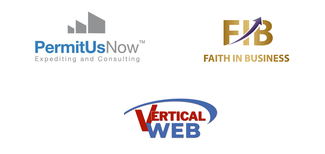 2026 Business Plan Competition Bronze Sponsors - PermitUsNow, Faith in Business and Vertical Web