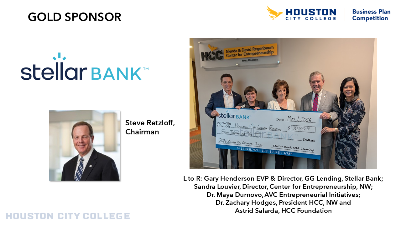 Stellar Bank 2026 Business Plan Competition Gold Sponsor